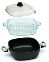 Garų sietelis Pyrex, stiklinis, 26x26 cm