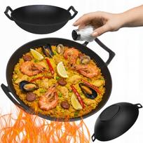 Ketaus wok keptuvė 36 cm, tinkama indukcinei viryklei ir židiniui