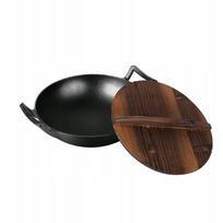 Ketaus wok keptuvė 30 cm, tinka indukcijai ir dujoms, matinė juoda, LP-BH-190