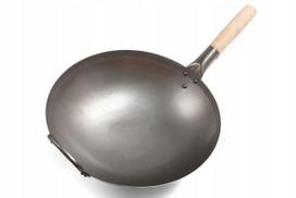 Plieninis wok keptuvas, 35 cm, su medine rankena