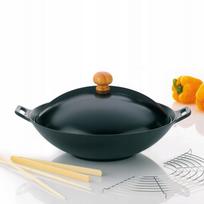 Ketaus wok keptuvė 36 cm su 5 priedais