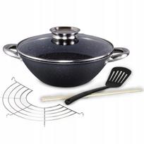 Wok ketaus keptuvė su dangčiu KAMILLE, 32 cm, tinka indukcijai