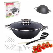 Ketaus wok keptuvė KAMILLE, 28 cm, su dangčiu, tinka indukcijai