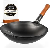 Anglinio plieno wok keptuvė YOSUKATA 36 cm, paruošta naudojimui