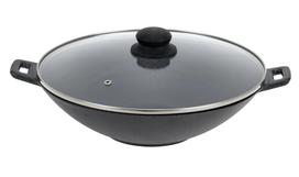 Gili 31 cm ketaus wok keptuvė su dangčiu, tinkama indukcinei ir dujinei viryklei