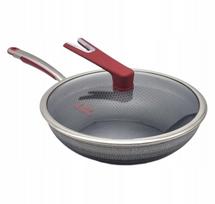 Gili 32 cm nerūdijančio plieno wok keptuvė su dangčiu, tinkama indukcijai