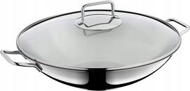 Wok keptuvė WMF, nerūdijantis plienas, 36 cm, indukcinėms viryklėms, su stikliniu dangčiu