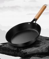 Wok keptuvė, 26 cm, medinė rankena, tinka indukcinei kaitlentei