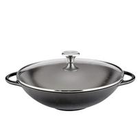Ketaus wok keptuvė su stikliniu dangčiu 30 cm KUCHENPROFI