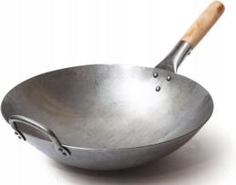 Plieninė tradicinė wok keptuvė, 36 cm
