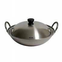 30 cm anglinio plieno wok keptuvė su dangčiu, tinkama indukcijai