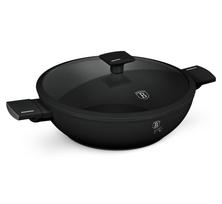 WOK keptuvė su titano danga ir dangčiu, 30 cm, matinė juoda