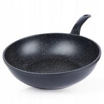 Wok keptuvė 30 cm, aliuminė, nelimpanti, granitinė danga, tinka indukcijai
