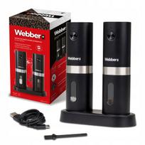 Elektriniai „Webber Premium“ druskos ir pipirų malūnėliai, įkraunami per USB, 2 vnt.