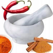Akmens marmurinis grūstuvas prieskoniams ir žolelėms KITCHEN MORTAR