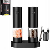 Elektriniai pipirų ir druskos malūnėliai, USB, 70 ml, 2 vnt. rinkinys