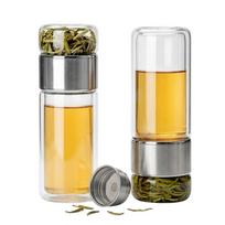 Stiklinis arbatos butelis su sieteliu, 420 ml, borosilikatinis, termo