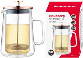 Arbatinukas KLAUSBERG, 600 ml, stiklinis, ROSE GOLD