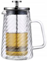 Kavinukas ir arbatinukas KLAUSBERG 7764, stiklinis, 1 l, sidabrinis, prancūziškas presas