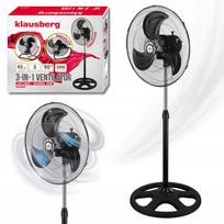 Ventiliatorius 3 viename 45 cm, pastatomas, stalo, sieninis, 50 W, Klausberg KB-9042