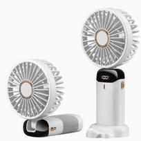 Nešiojamas ventiliatorius su baterija, 5 veikimo režimai, LCD ekranas, USB-C, tylus
