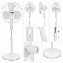 Elektrinis pastatomas ventiliatorius 40 cm, sukinėjasi 90°, reguliuojamas aukštis, baltas