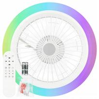 Lubų ventiliatorius su LED RGB plafonu