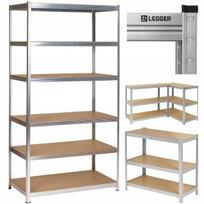 Metalinė sandėliavimo lentyna LEGGER, 6 lentynos, 1320 kg, 225x90x40 cm