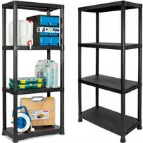 Plastikinė sandėliavimo lentyna, juoda, 100 kg, garažui ir rūsiui