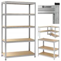 Metalinė sandėliavimo lentyna LEGGER, 5 lentynos, 1000 kg, 180x120x40 cm