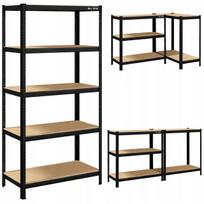 Metalinis sandėliavimo stovas 180x90x40 cm, 5 lentynos, MDF, 180 kg lentynai, 900 kg bendra apkrova, garažui