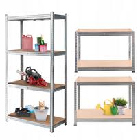 Metalinė sandėliavimo lentyna 180x90x40 cm, 4 MDF lentynos, 700 kg, garažui ir rūsio patalpoms
