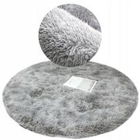 Apvalus pilkas kilimas, 120 cm, purus ir minkštas, svetainei
