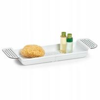 Plastikinė reguliuojama vonios lentyna, balta, 55–78 cm