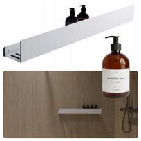Vonios lentyna LOFT, balta, metalinė, 80 cm, su dozatoriumi