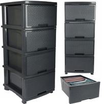 Plastikinė pilka komoda-organizatorius