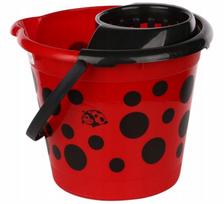 Šluotos kibiras su valytuvu 10l raudonas Ladybird