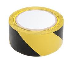 Juosta įspėjamoji 50mm x 25m lipni juoda/geltona GOLD