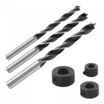 Grąžtai medžiui  su gylio ribotuvais 6-10mm k-tas 3vnt, WOLFCRAFT