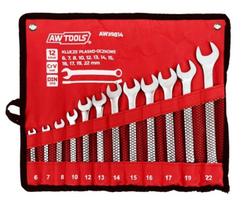 Raktai plokšti-kilpiniai 8-24mm mat, 12vnt, CV dėklas AW-TOOLS