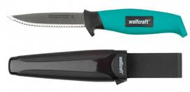Peilis universalus dantytais ašmenimis su dėklu WOLFCRAFT