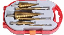 Grąžtų pakopinių ir frezų rinkinys HSS 3-30mm 6vnt,SATRA