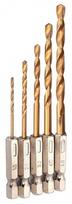 Grąžtai metalui 1.5-4.8mm HEX 1/4" 5vnt. XL-TOOLS(1.5-2.5-3.2-4-4.8mm)