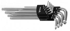 Raktai TORX lenkti 9vnt, TX10-TX50 su skyle vidutiniai CV ASTA