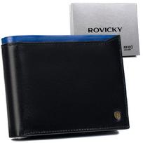 Rovicky Vyriška odinė piniginė N992-RVT Juodas+Navy