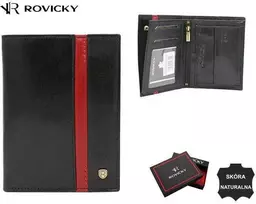 Rovicky Portfel męski skórzany 22314-RVTP Juodas+Raudonas