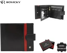 Rovicky Portfel męski skórzany 22323L-RVTP Juodas+Raudonas