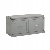 Apmuštas suoliukas batų dėžė pilka su 2 durelėmis 98x37x49cm FSR131-HG
