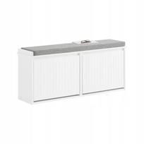 Batų spintelė su sėdyne ir 2 durelėmis, suoliukas 100cm FSR98-XL-W