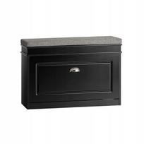 Apmuštas suoliukas, juoda batų spintelė su sėdyne 75x24cm FSR82-L-SCH